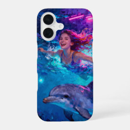 Funda Para iPhone 16 Girl and Dolphin