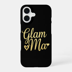 Funda Para iPhone 16 Glam Ma Corazón de Oro Mamá Abuela Día de la Madre