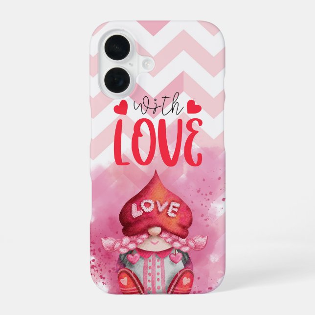 Funda Para iPhone 16 Gnome del Día de San Valentín (Reverso )