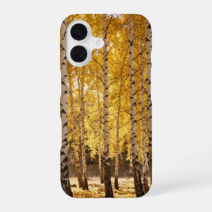 Funda Para iPhone 16 Golden Birch Forest Fall Phone Case