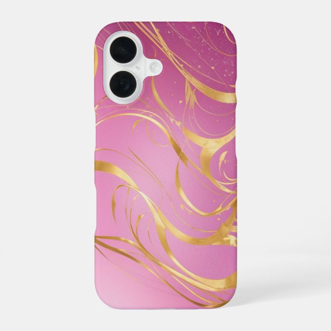 Funda Para iPhone 16 Golden Magic Ribbons Phone Case (Reverso )