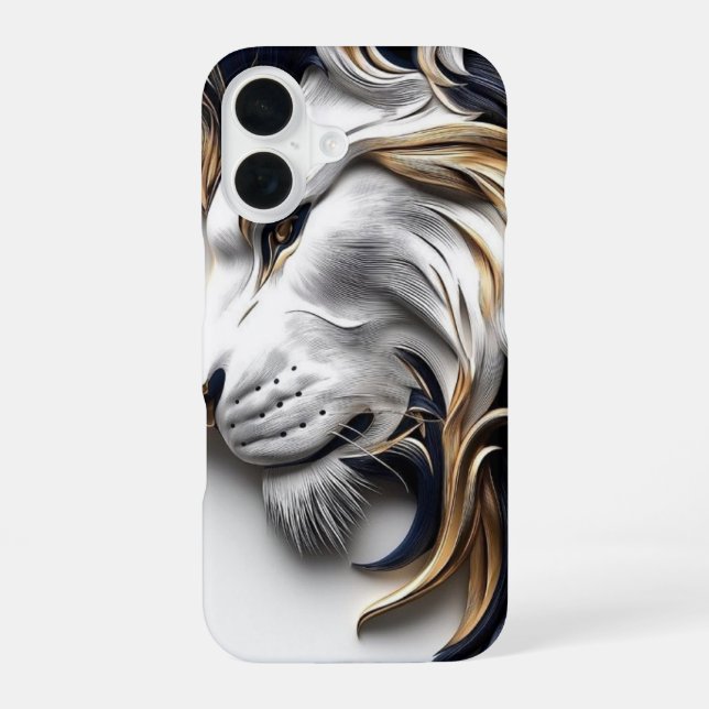 Funda Para iPhone 16 Golden Mane Lion – Luxury Power iPhone 16BackCover (Reverso )