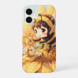 Funda Para iPhone 16 Goldene Hummel im Blütentanz.7