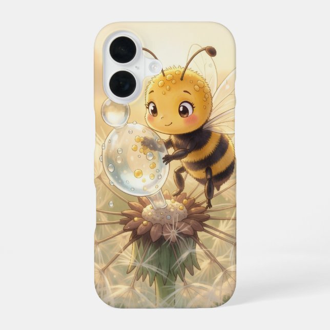 Funda Para iPhone 16 Goldene Hummel im Blütentanz.9 (Reverso )