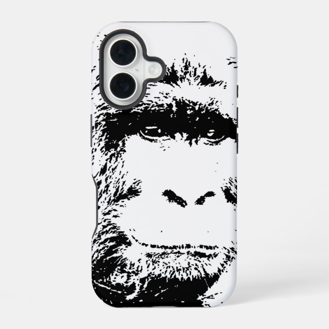 Funda Para iPhone 16 Gorila Blanco y Negro (Reverso )