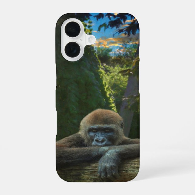 FUNDA PARA iPhone 16 GORILA  “SALVA NUESTRA ESPECIE” (Reverso )