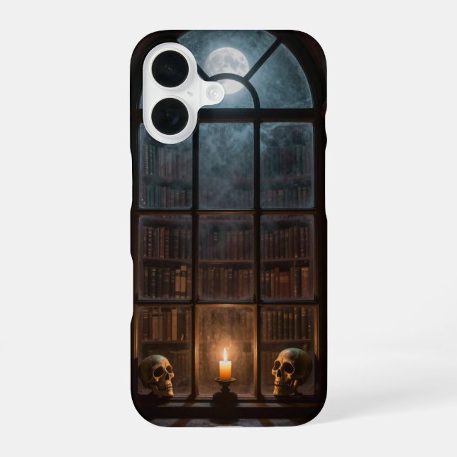 Funda Para iPhone 16 Gothic Window and Moon Library Case (Reverso )