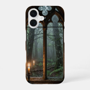 Funda Para iPhone 16 Gothic Window Misty Forest Phone Case