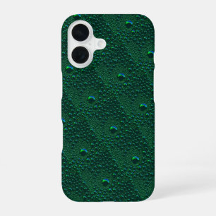 Funda Para iPhone 16 Gotitas de agua en metal verde
