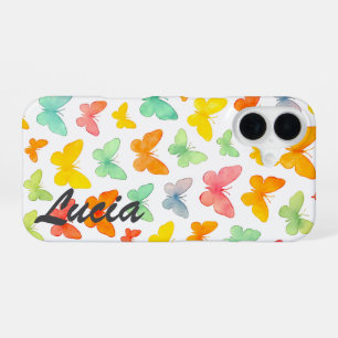 Funda Para iPhone 16 Gracia en una línea: Silueta de mariposa