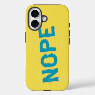Funda Para iPhone 16 Graciosa tipografía sin papa Turquesa azul y amari