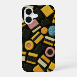 Funda Para iPhone 16 Gracioso patrón de aleación de Licorice