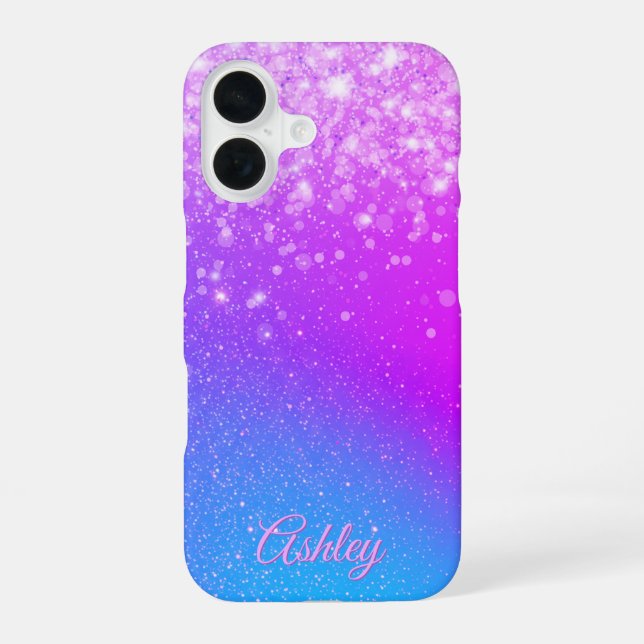 Funda Para iPhone 16 Gradiente de galaxia neón (Reverso )