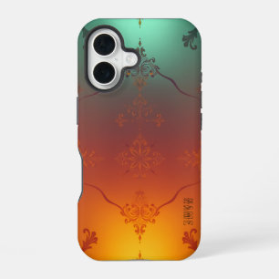 Funda Para iPhone 16 Gradiente Naranja Turquesa Atardecer Marroquí