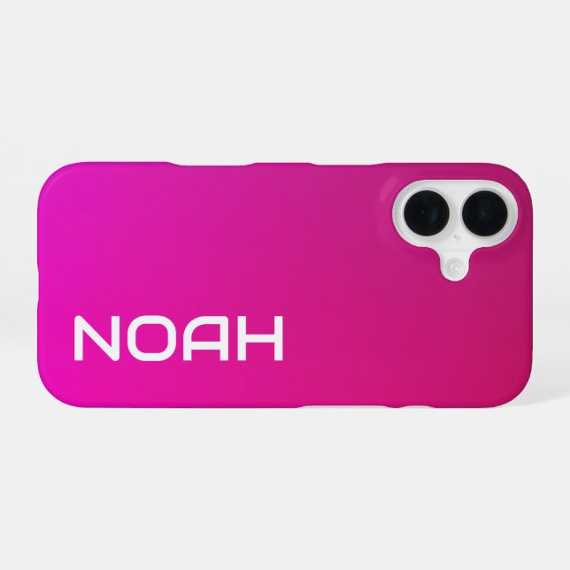 Funda Para iPhone 16 Gradiente rosado-violeta - Personalizado con su no (Reverso Horizontal)