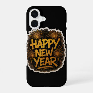 Funda Para iPhone 16 Graffiti radiante estilo Feliz Año Nuevo con la ex