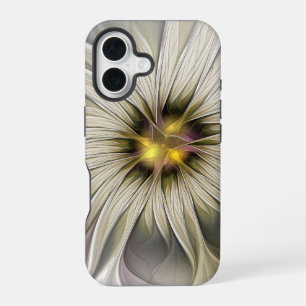 Funda Para iPhone 16 Gran Flor de Marfil, Arte Fractal Moderno Abstract