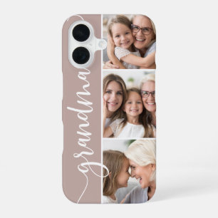 Funda Para iPhone 16 Grandma Script Photo Collage