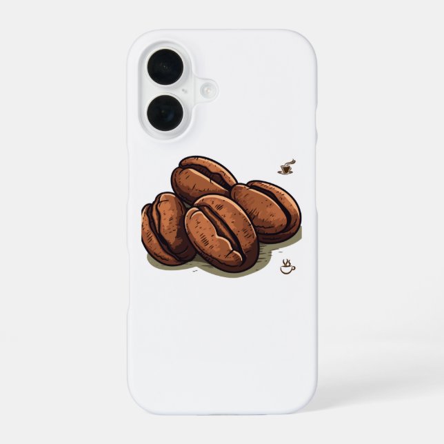 Funda Para iPhone 16 granos de café (Reverso )