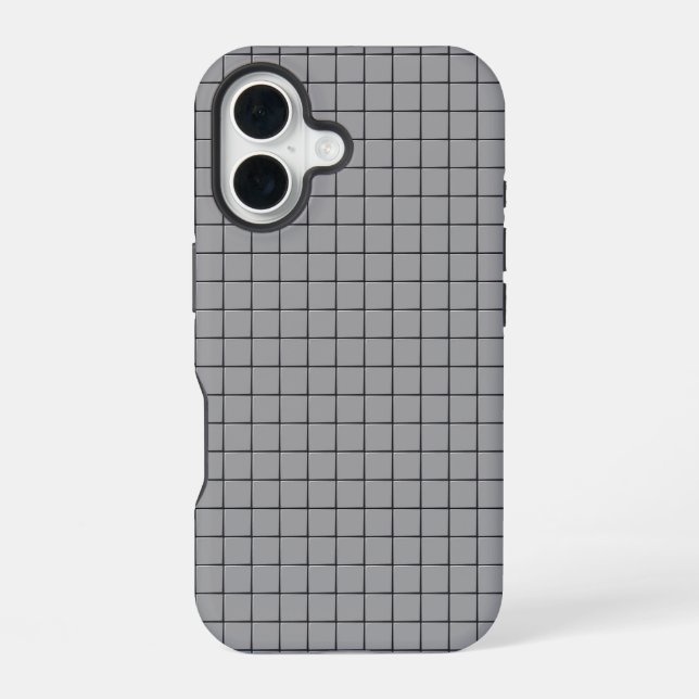 Funda Para iPhone 16 Gray Tile Pattern (Reverso )