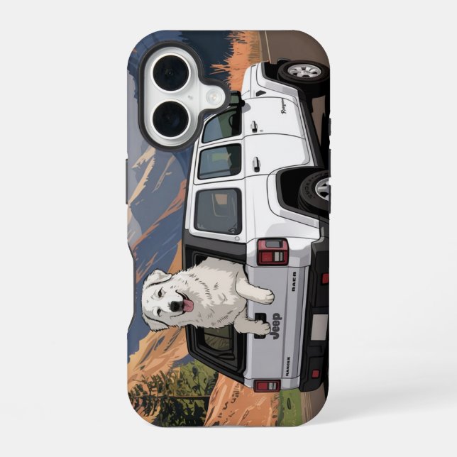 Funda Para iPhone 16 Great Pyrenees trip (Reverso )