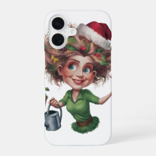 FUNDA PARA iPhone 16 GREETINAS DE NAVIDAD DE LA SEÑORA DE LA PLANTA-LOC