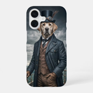 Funda Para iPhone 16 Guay Elegant Victorian Steampunk Labrador Perro Ar