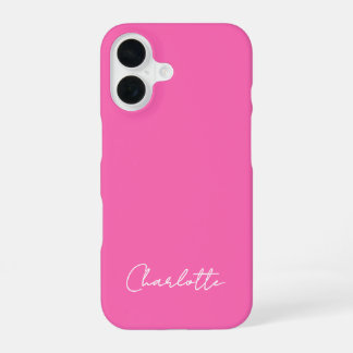 Funda Para iPhone 16 Guión de nombre personalizado rosado en caliente d