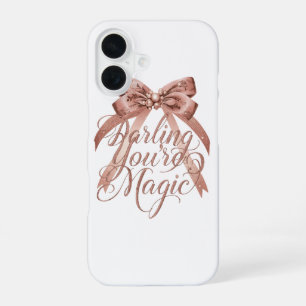 Funda Para iPhone 16 Guion de oro rosa inspirador con lazo