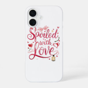 Funda Para iPhone 16 Guión rojo elegante con champán