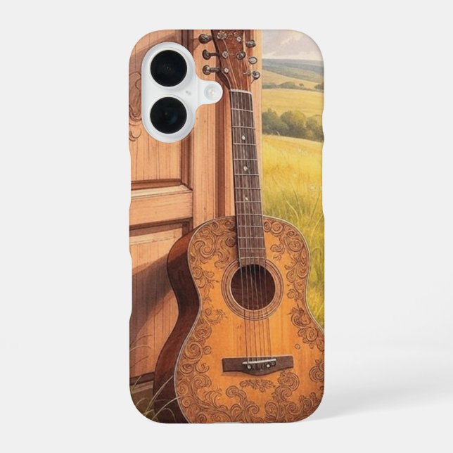 Funda Para iPhone 16 Guitarra Acústica (Reverso )