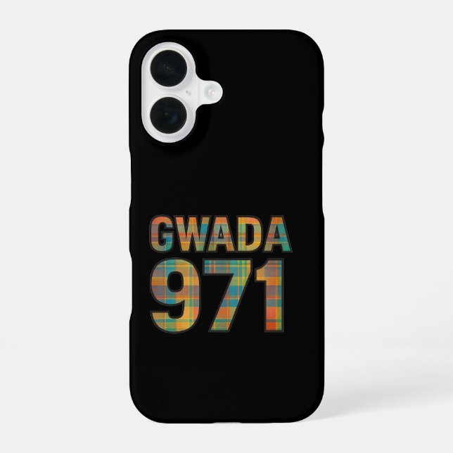 Funda Para iPhone 16 Gwada 971 Madras - Fierté Guadeloupéenne  (Reverso )
