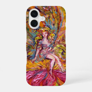 Funda Para iPhone 16 HADA DE LAS FLORES EN EL IRIS ROSA Fantasía
