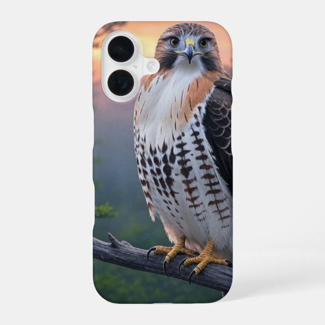 Funda Para iPhone 16 Halcón al atardecer (Reverso )