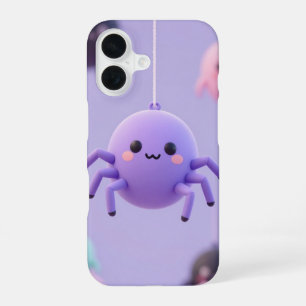 Funda Para iPhone 16 Hanging Purple Spider Kawaii Case