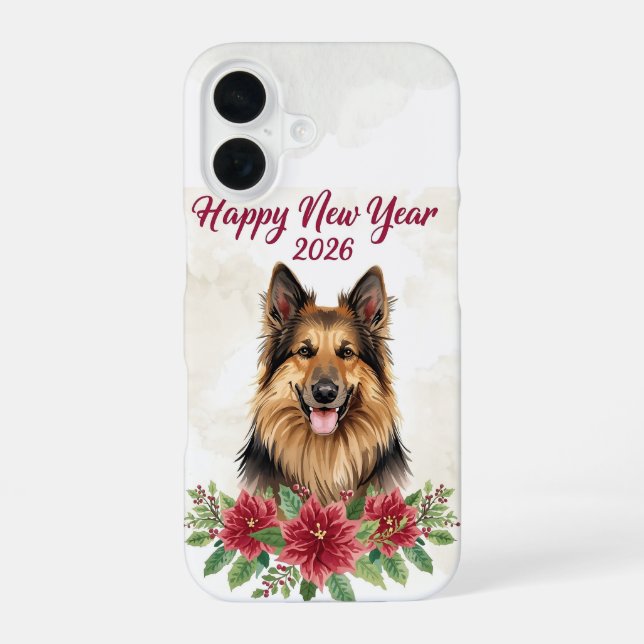 Funda Para iPhone 16 Happy New Year 2026 Dog Art (Reverso )