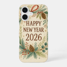 Funda Para iPhone 16 happy new year 2026 rustic