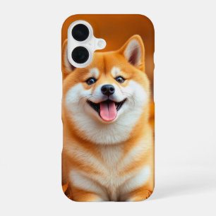 Funda Para iPhone 16 Happy Shiba Inu in Autumn Leaves Phone Case