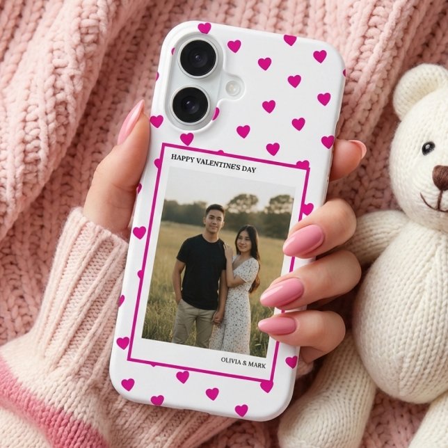 Funda Para iPhone 16 Happy Valentine’s Day  Pink Heart Custom love (Subido por el creador)