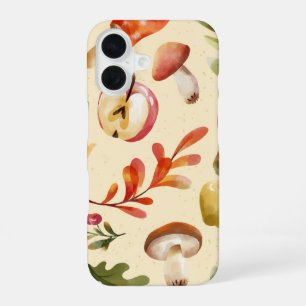 Funda Para iPhone 16 Harina de cosecha otoño de frutas y champiñones