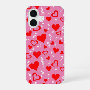 Funda Para iPhone 16 Hearts and Music Notes