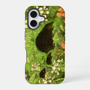 Funda Para iPhone 16 Hedgehog y bebés de estilo Art Nouveau de los País