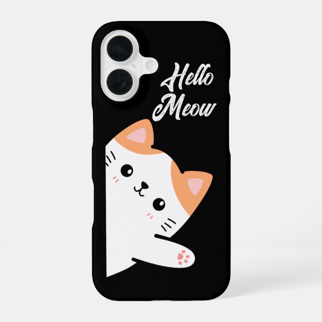 Funda Para iPhone 16 Hello Meow Cat (Reverso )