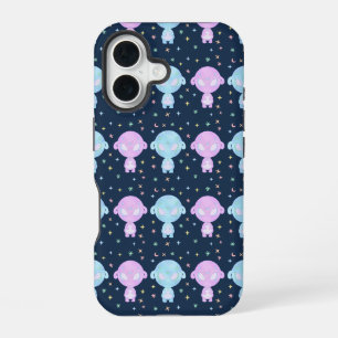 Funda Para iPhone 16 Hermanas Gemelas Alien Pasel Arte Kawaii Cósmico