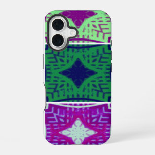Funda Para iPhone 16 Hermosa Estampa de Arte Africano a Cuadros
