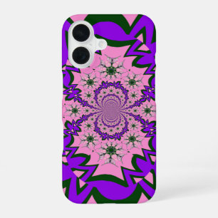 Funda Para iPhone 16 Hermoso Arte de Motivo de Sombra Purpura Floral Ro