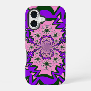 Funda Para iPhone 16 Hermoso Arte de Motivo de Sombra Purpura Floral Ro
