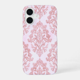 Funda Para iPhone 16 Hermoso en rosa patrón victoriano de damasco con a