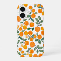 Hermoso patrón botánico de naranja acuarela de cít