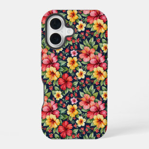 Funda Para iPhone 16 Hibisco Tropical Brillante